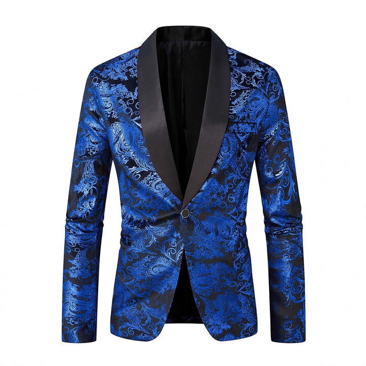 Herren eleganter Pailletten Blazer mit floralem Muster Echoarchiv