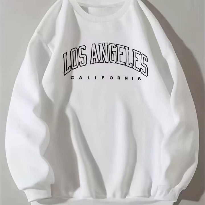 Damen Lässiger Sweatshirt mit Vintage Los Angeles Druck Echoarchiv