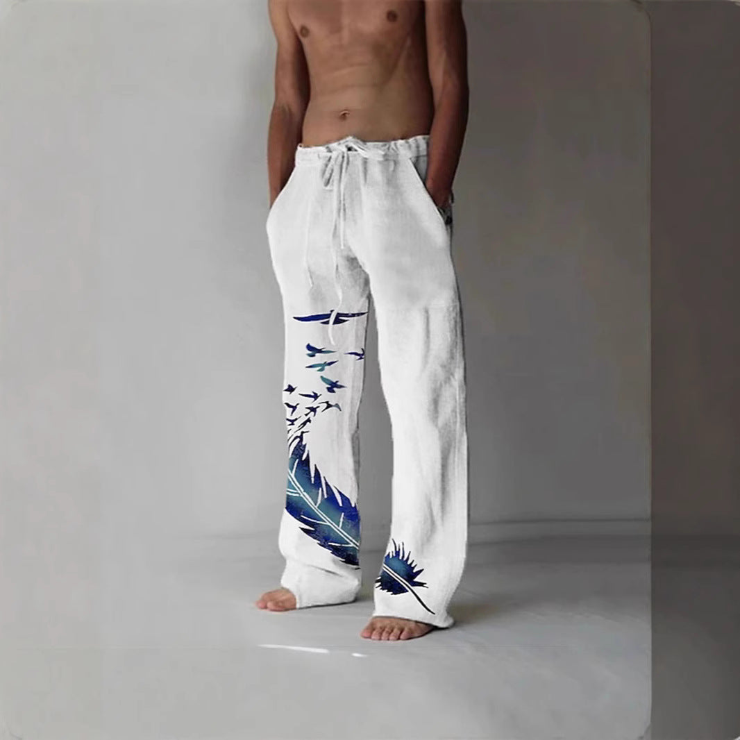 Damen Bequeme Sommerhose mit einzigartigem Federdesign Echoarchiv