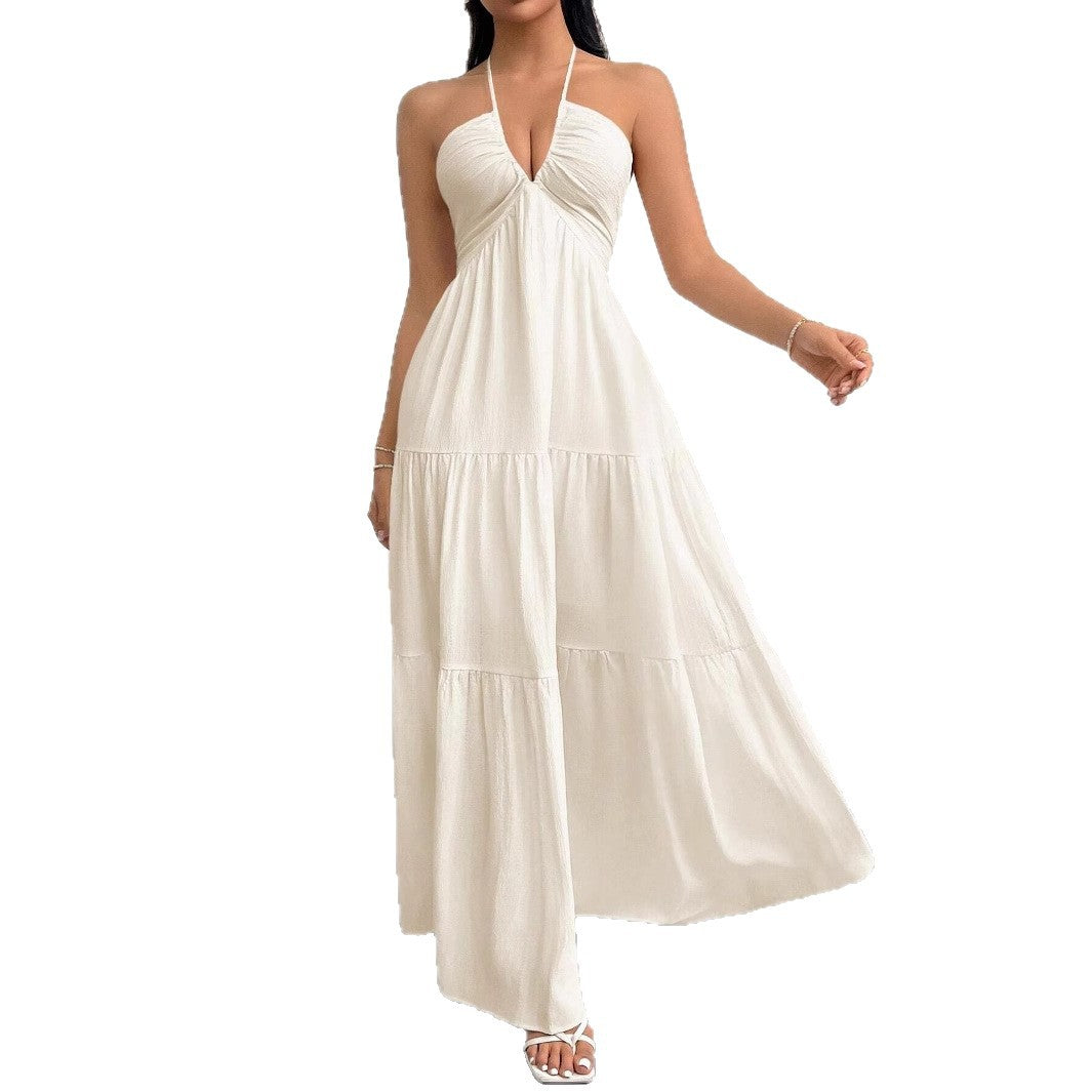 Damen Maxikleid mit tiefer Frontausschnitt und schwingendem Rock Echo Archiv
