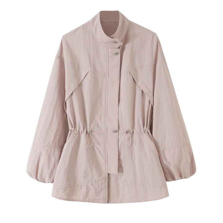 Damen Taillierte Windjacke mit Tunnelzug, Stehkragen und Ballonärmeln Echo Archiv