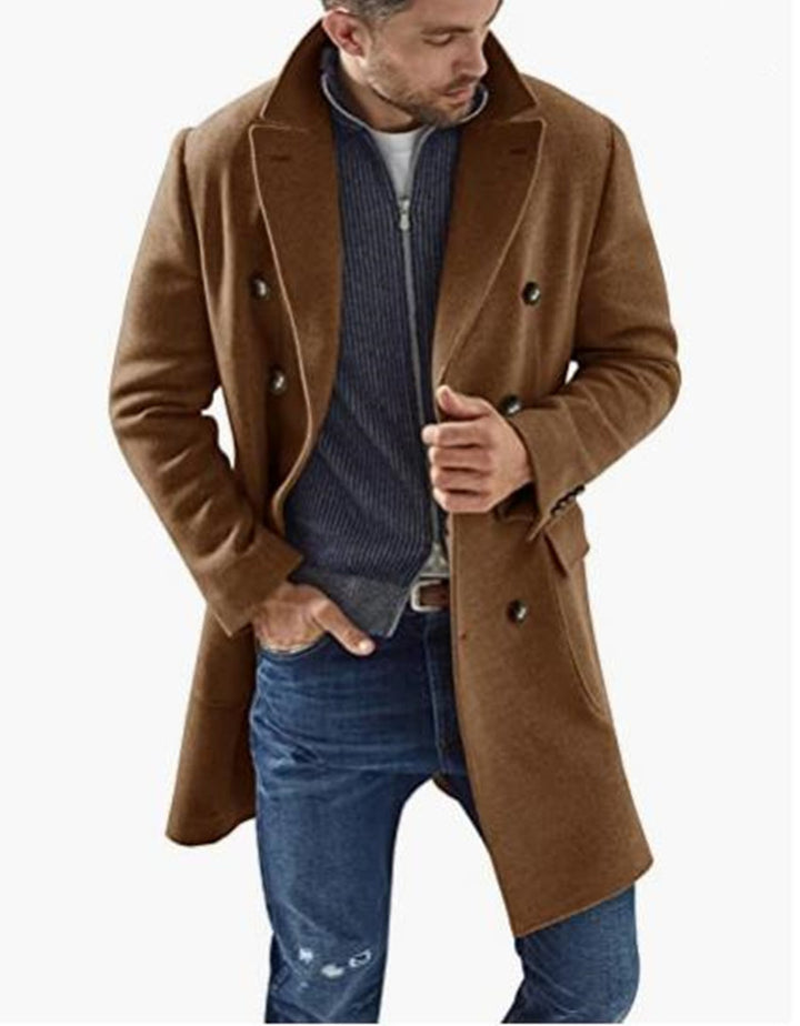 Herren eleganter Doppelknebel-Mantel mit modernem Schnitt Echoarchiv