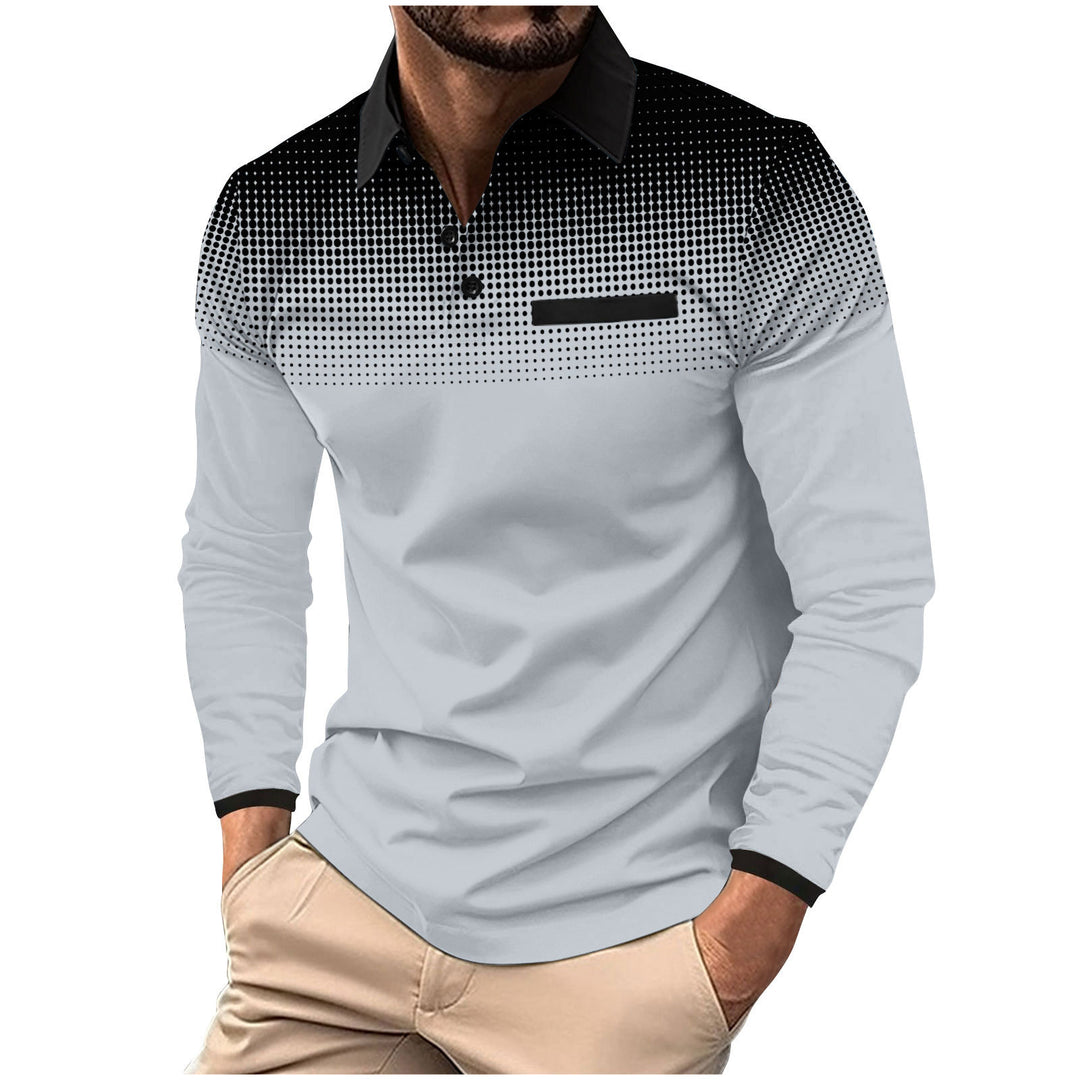 Herren Langarm Poloshirt mit modernen Designelementen Echoarchiv