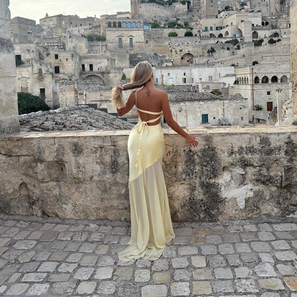 Damen asymmetrisches Maxikleid mit figurbetonter Passform Echo Archiv