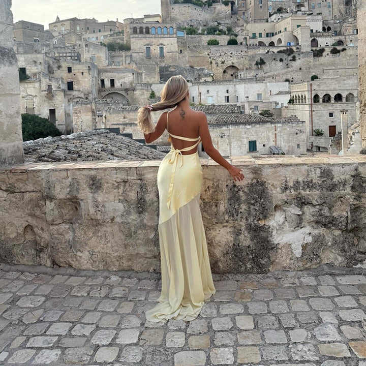 Damen asymmetrisches Maxikleid mit figurbetonter Passform Echo Archiv