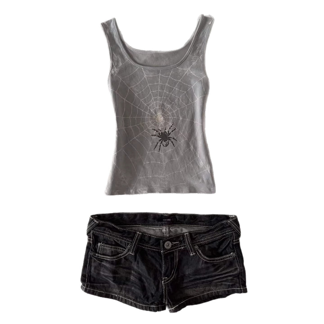 Damen Denim-Shorts mit lässigem Cut und auffälligen Nähte Echo Archiv