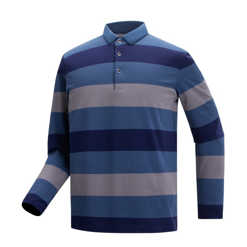 Herren Langarm-Polo-Shirt mit Streifen Echo Archiv