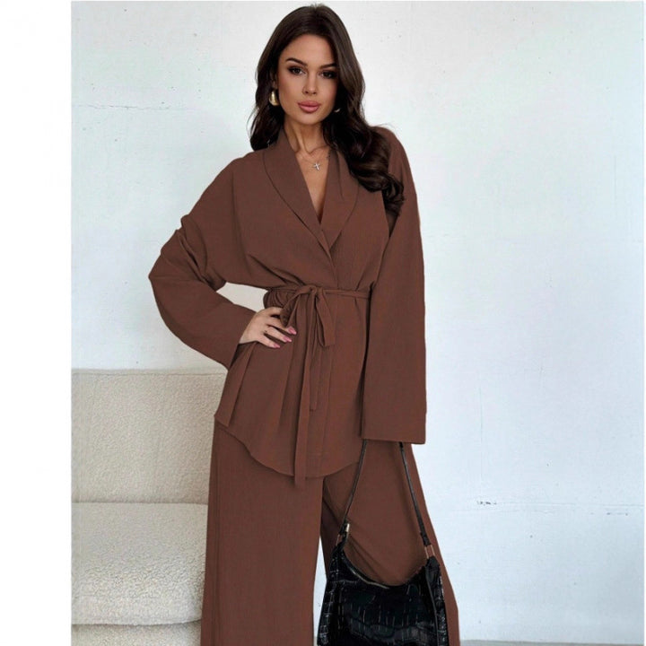 Damen Eleganter Wickel-Jumpsuit mit weitem Palazzo-Bein Echo Archiv