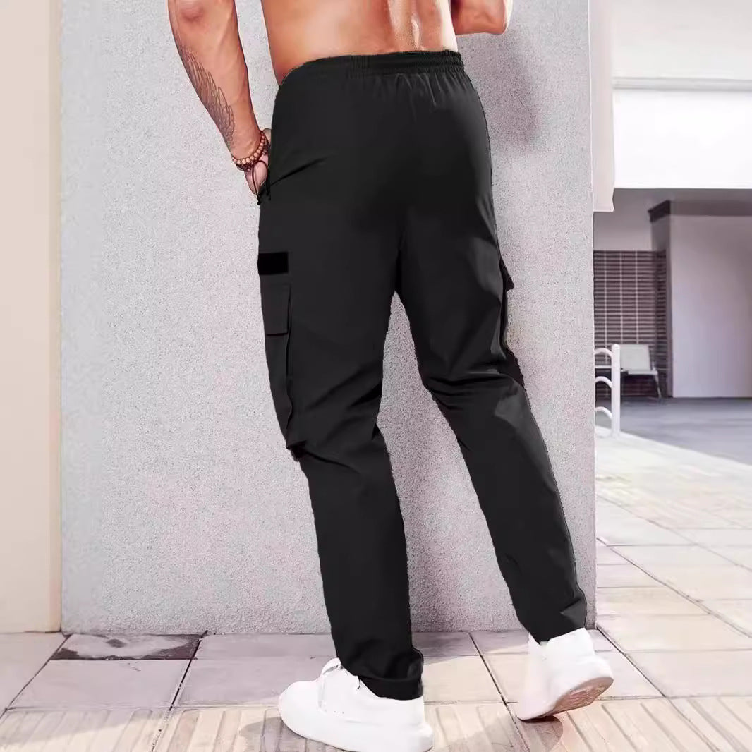 Herren Slim‑Tapered Utility‑Cargohose mit elastischem Bund, Kordelzug & Mehrfachklapptaschen Echo Archiv