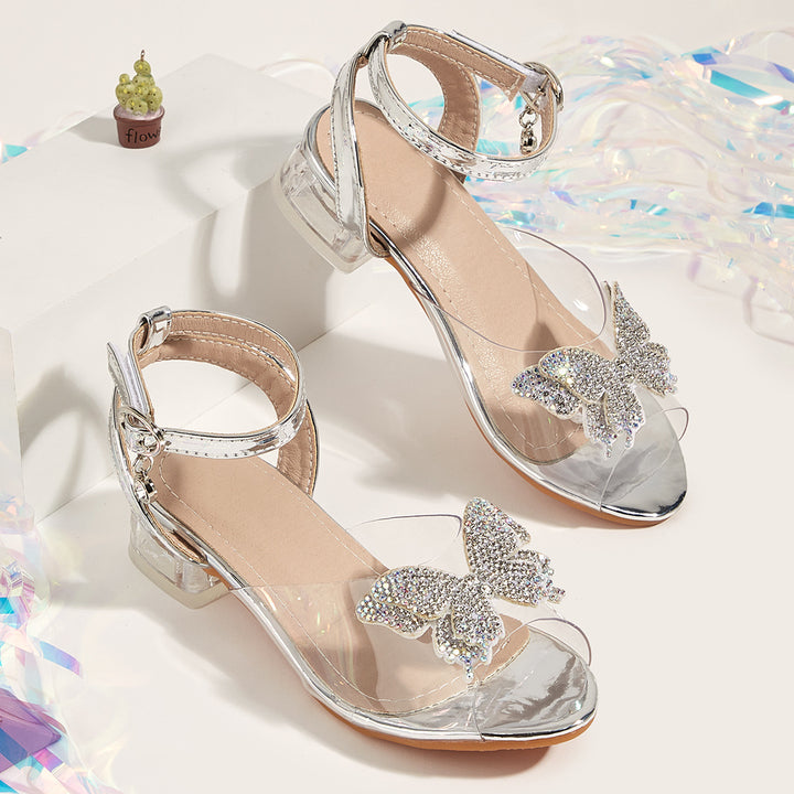 Mädchen Bunte Sandalen mit funkelnder Schmetterlingsapplikation Echo Archiv