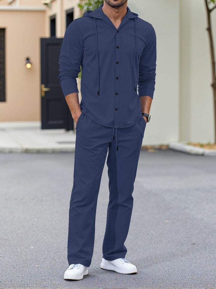 Herren lässiges Kapuzenshirt mit praktischen Taschen und Jogginghose Echoarchiv