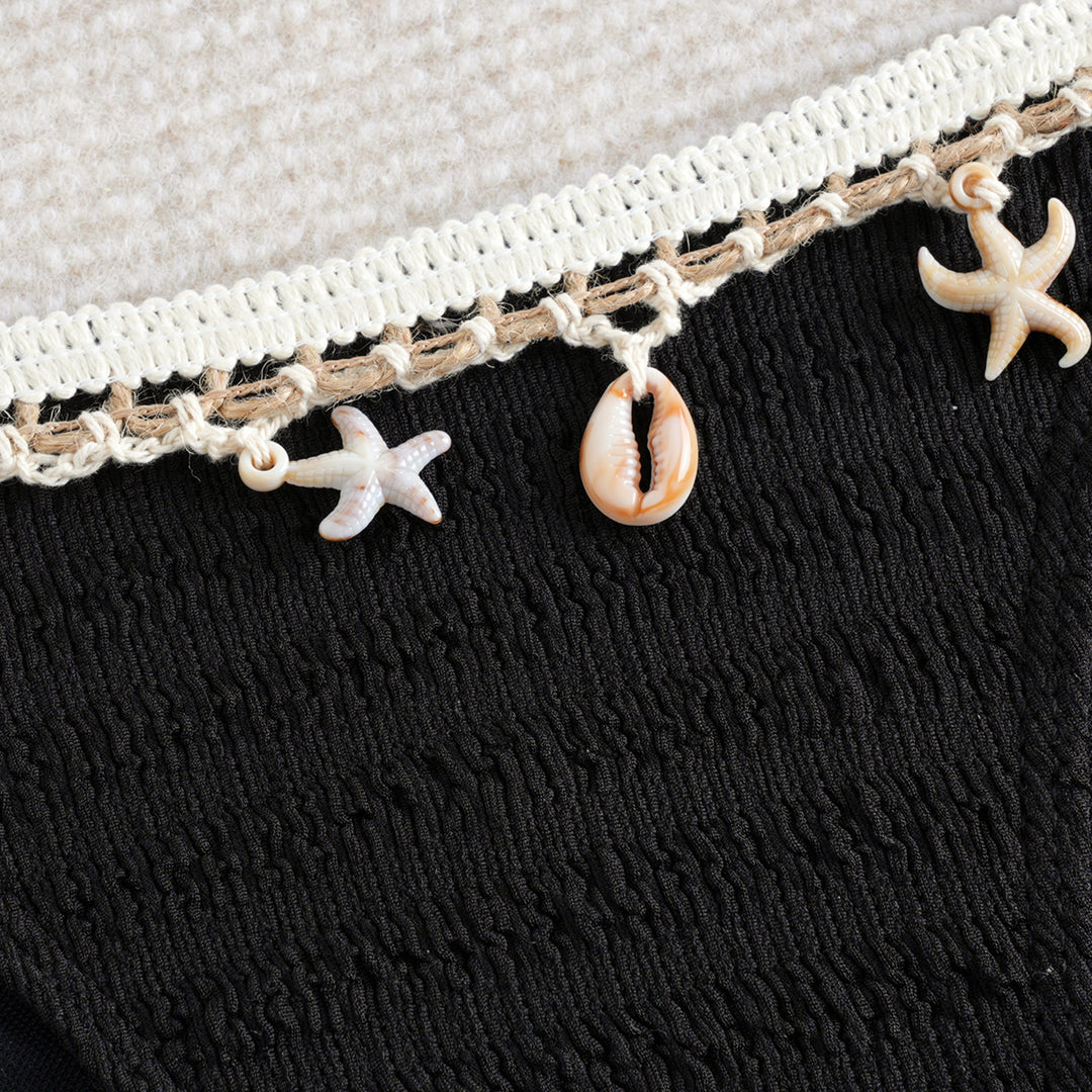 Damen Bikini-Set mit verspieltem Muscheldetail und elastischen Bändern Echo Archiv