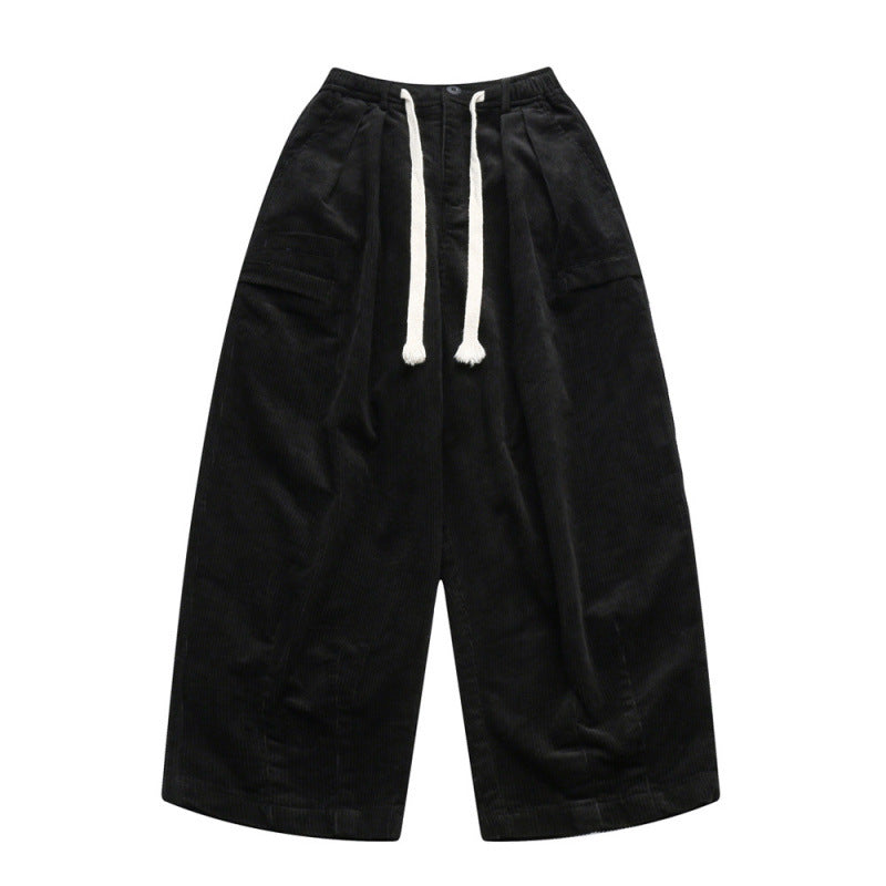 Damen Weite hochtaillierte Cordhose im Culotte‑Schnitt mit Tunnelzug und aufgesetzten Taschen Echo Archiv