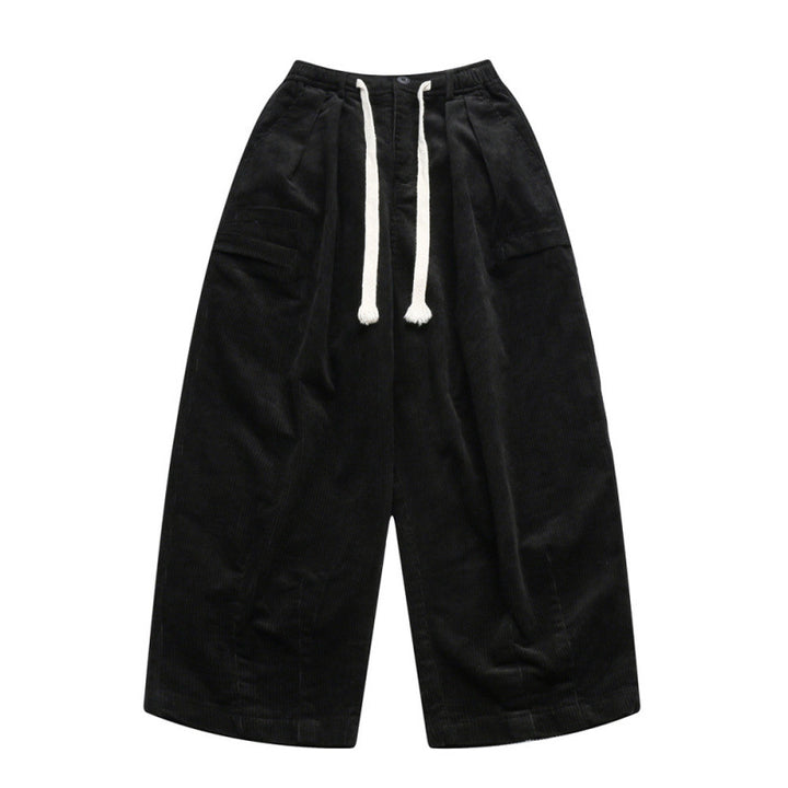 Damen Weite hochtaillierte Cordhose im Culotte‑Schnitt mit Tunnelzug und aufgesetzten Taschen Echo Archiv