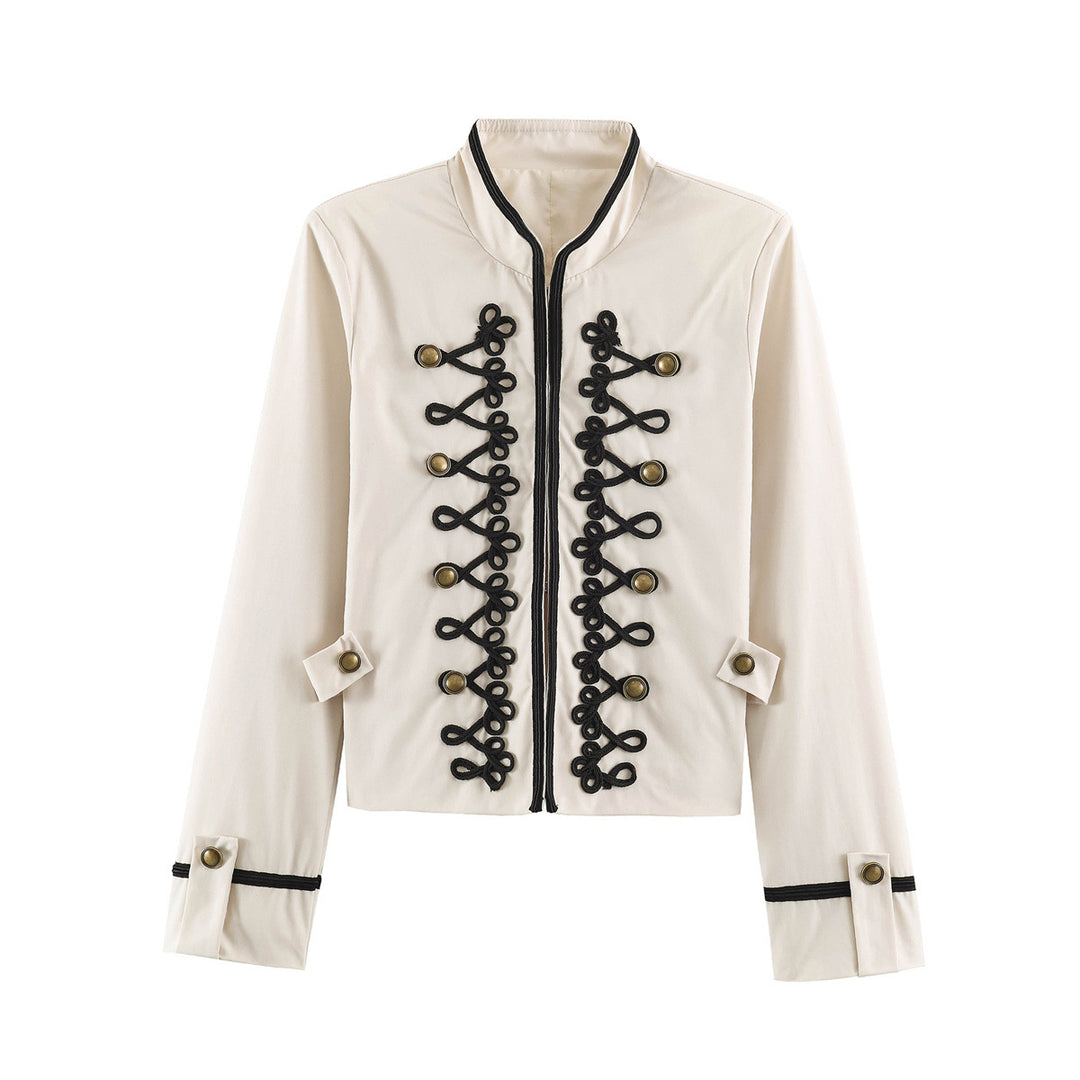 Damen Kurzblouson im Militärstil mit ornamentaler Kordel- und Knopfverzierung Echo Archiv