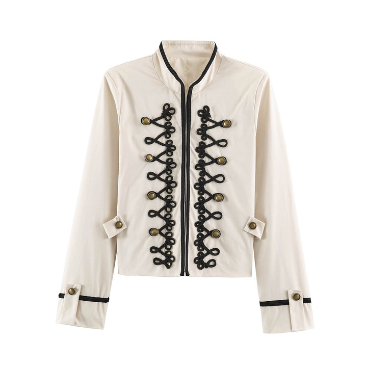 Damen Kurzblouson im Militärstil mit ornamentaler Kordel- und Knopfverzierung Echo Archiv