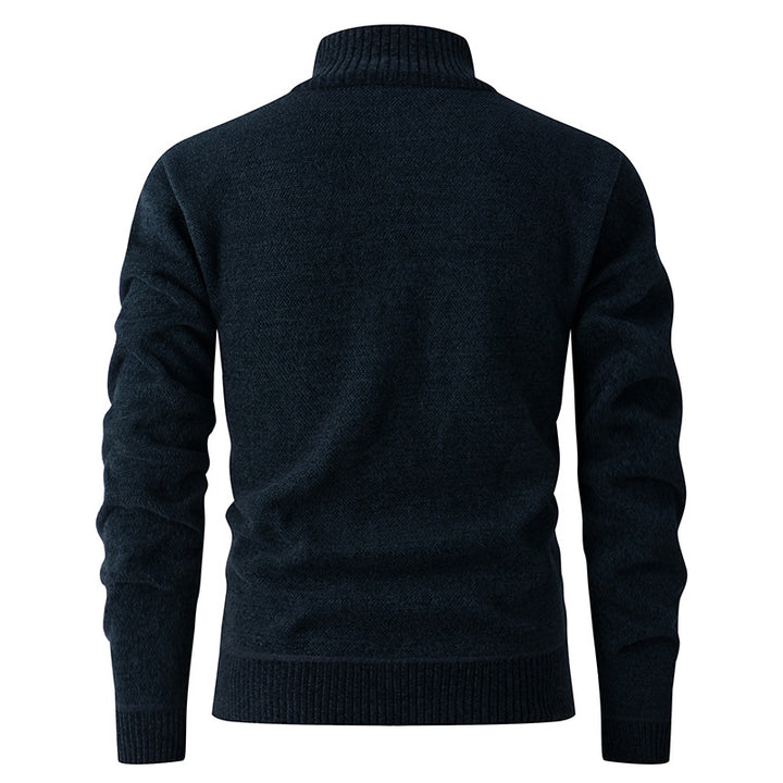 Herren Strickjacke mit strukturiertem Muster und hohem Kragen Echoarchiv