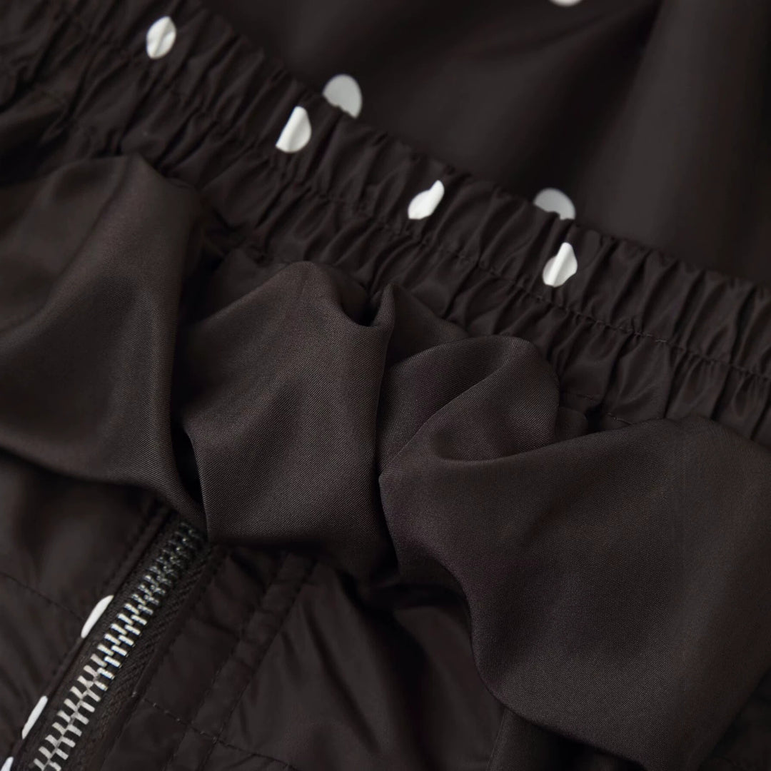 Damen Cropped-Übergangsjacke im Polka‑Dot-Design mit Stehkragen und elastischen Bündchen Echoarchiv