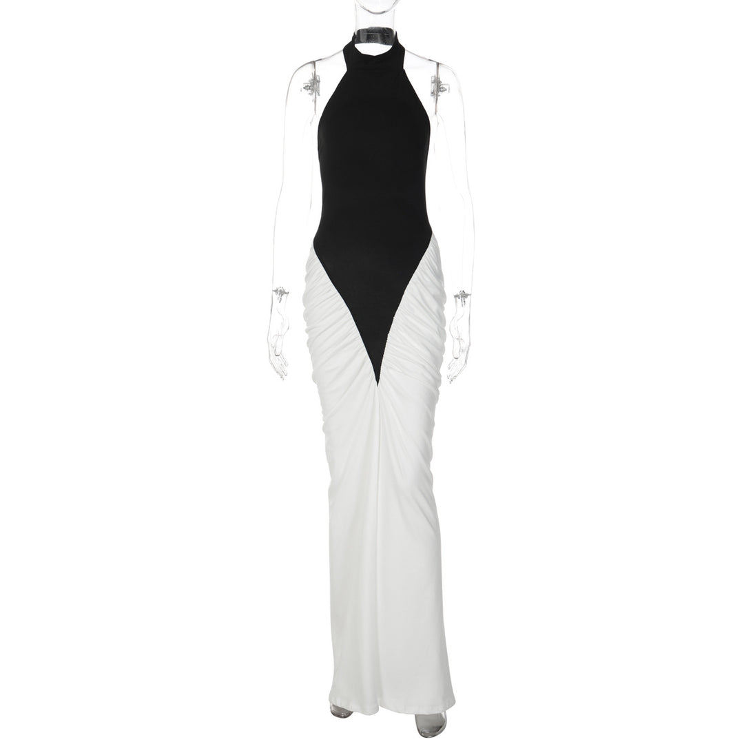 Damen Elegantes Kleid mit hochgeschlossenem Design und kunstvollen Drapierungen Echo Archiv