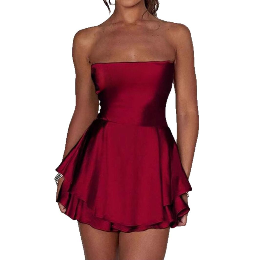 Damen Bandeau-Kleid mit schwingendem Volant-Design Echo Archiv