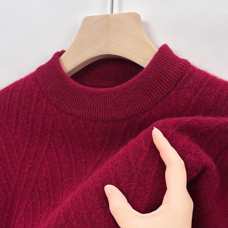 Herren eleganter Rollkragenpullover mit feinem Rautenmuster Echoarchiv