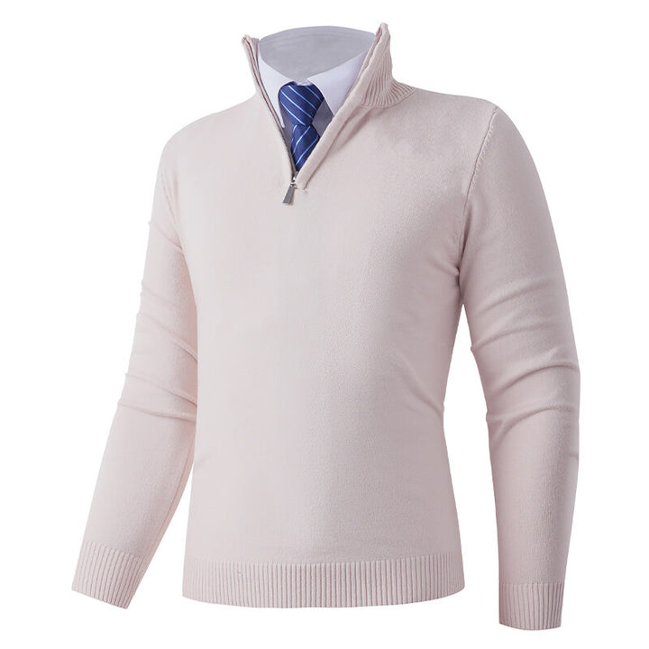 Herren Strickpullover mit modernem Reißverschluss und elastischem Saum Echoarchiv