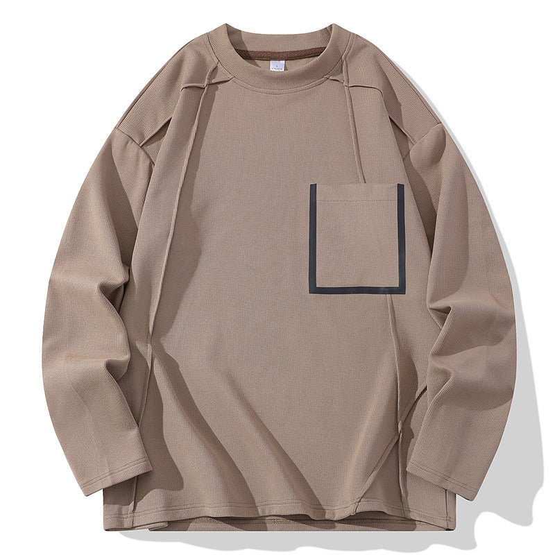 Herren Oversize-Langarmshirt aus strukturierter Baumwollmischung mit Brusttaschen-Detail Echo Archiv