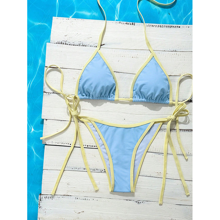 Damen Triangel-Bikini mit verstellbaren Bindungen und hohem Schnitt Echo Archiv