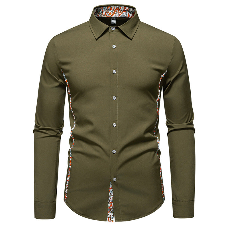 Herren Langarmhemd mit floralem Design und modernem Schnitt Echoarchiv