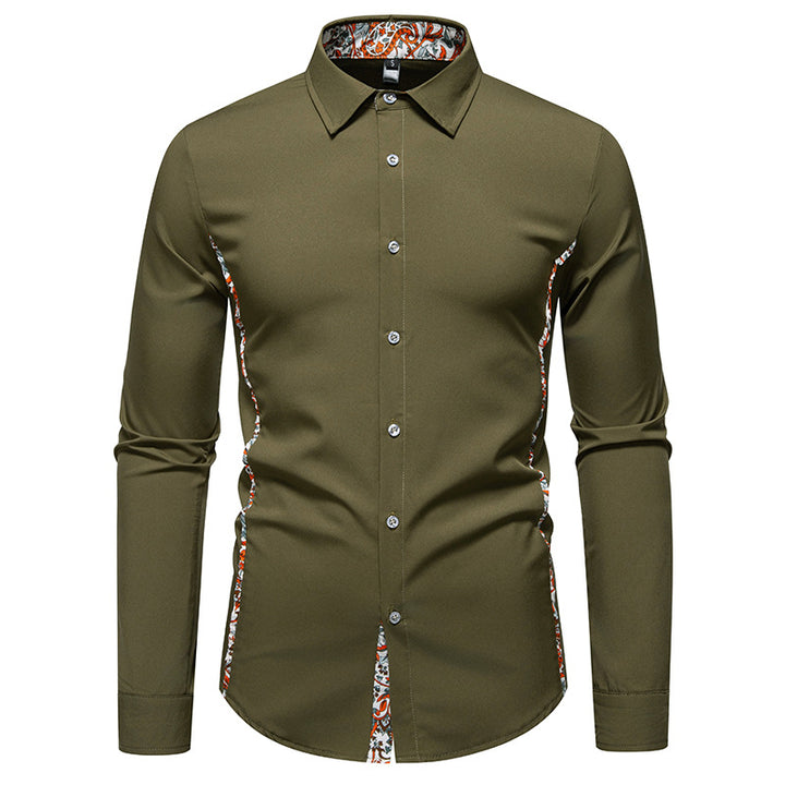 Herren Langarmhemd mit floralem Design und modernem Schnitt Echoarchiv