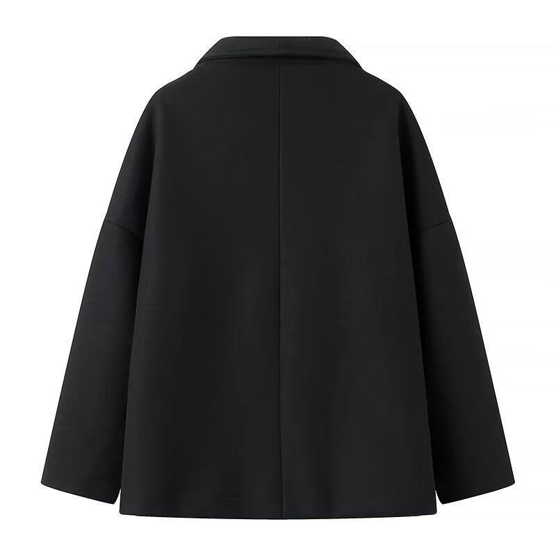 Damen Kurzmantel im Oversize‑Cut mit Doppelreiher und weitem Umschlagkragen Echo Archiv