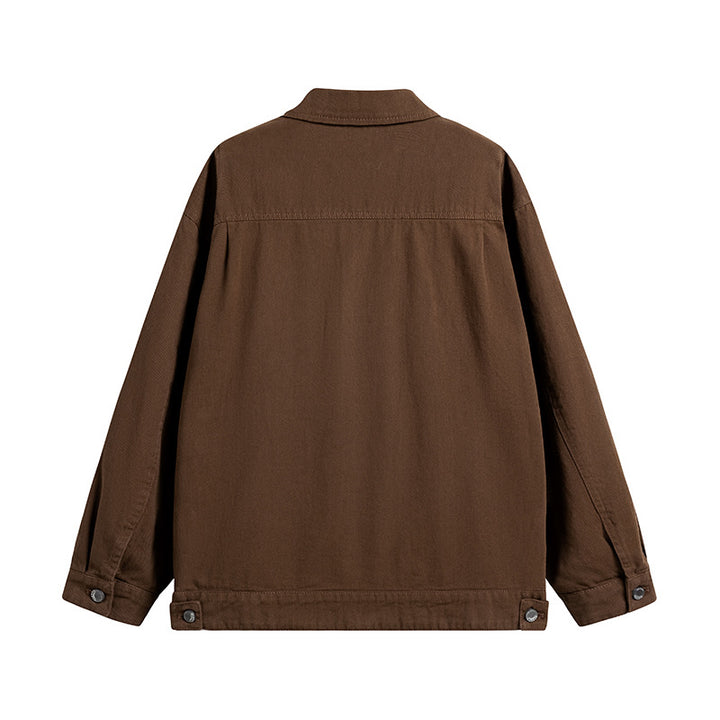 Herren Oversize Canvas-Utility-Jacke mit aufgesetzten Multifunktions-Taschen und Druckknopfleiste Echo Archiv