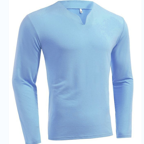 Herren nan Langarmshirt mit V-Ausschnitt Slim Fit Baumwollmix und elastischem Komfortbund Echo Archiv