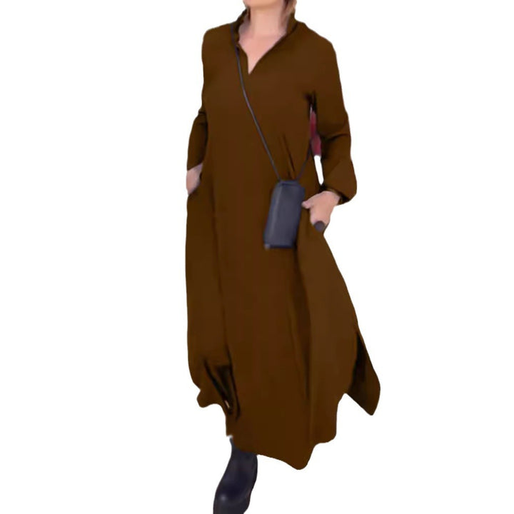 Damen nan weites Maxikleid mit Seitenschlitzen und Eingrifftaschen Echo Archiv