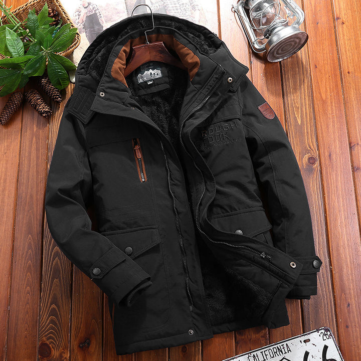 Herren urbaner Thermo-Parka mit Teddyfleece-Innenfutter, winddichter Front und Multifunktionstaschen Echo Archiv