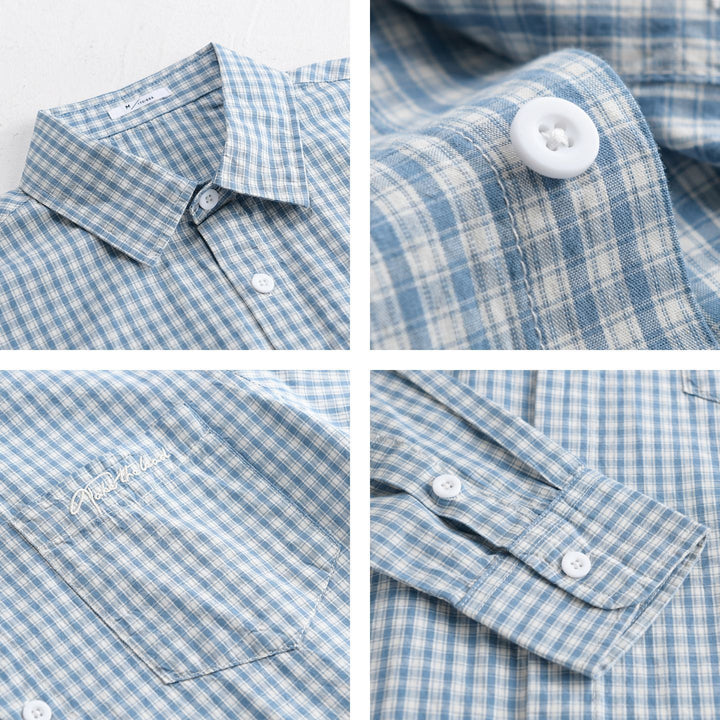 Herren Overshirt-Hemd im feinen Vichy-Karo aus weichem Baumwoll-Twill mit aufgesetzter Brusttasche Echoarchiv