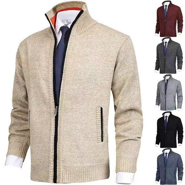 Herren nan Strickjacke mit Stehkragen und verdecktem Reißverschluss Echo Archiv
