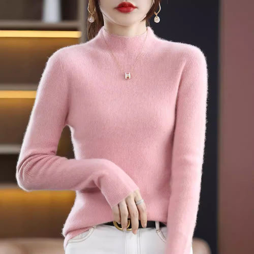 Damen Schmaler Kurzrollkragenpullover in kuscheliger Kaschmir‑Optik mit feiner Rippenstruktur Echoarchiv