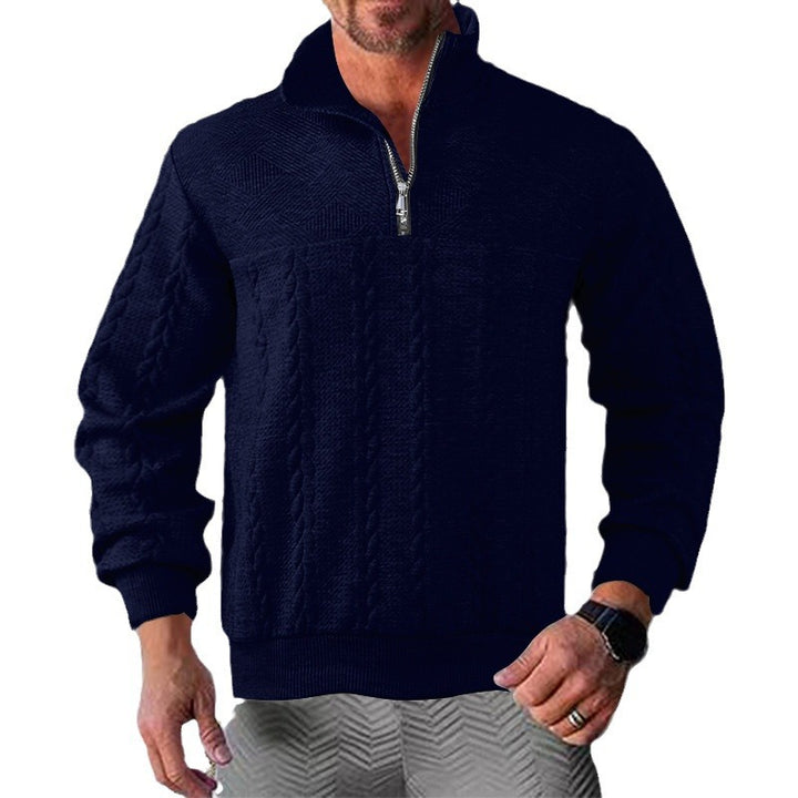 Herren Zip-Pullover mit strukturiertem Design Echoarchiv