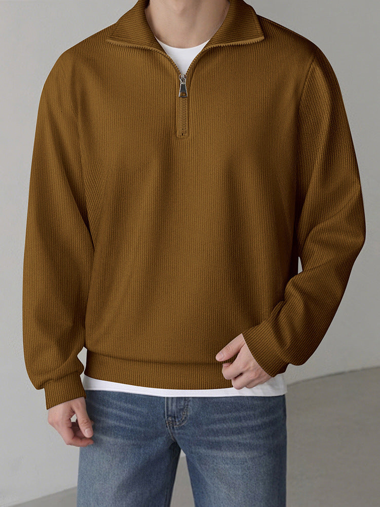 Herren lässiger Pullover mit halbem Reißverschluss Echoarchiv