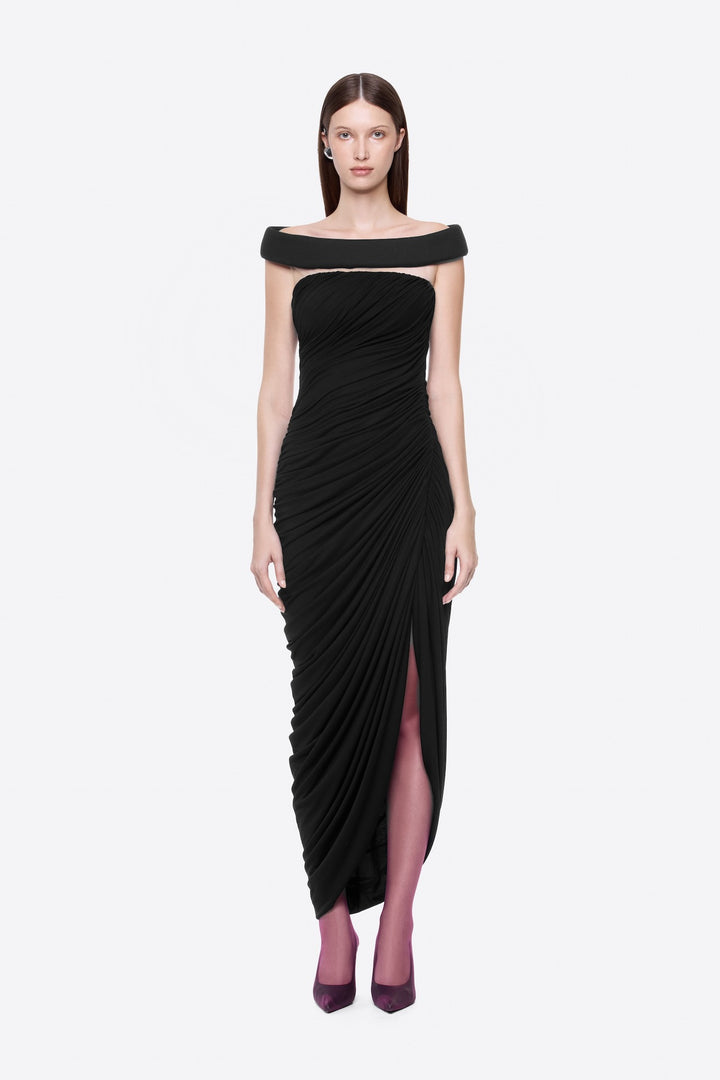 Damen Elegantes Cleopatra-Kleid mit tiefem Ausschnitt und drapiertem Rock Echo Archiv