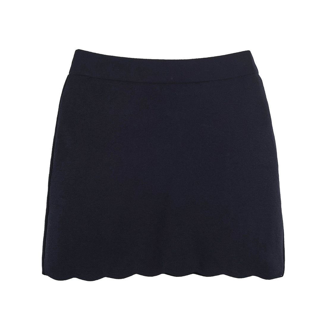 Damen Stretch-Strickrock mit hohem Bund und gewelltem Saum Echoarchiv