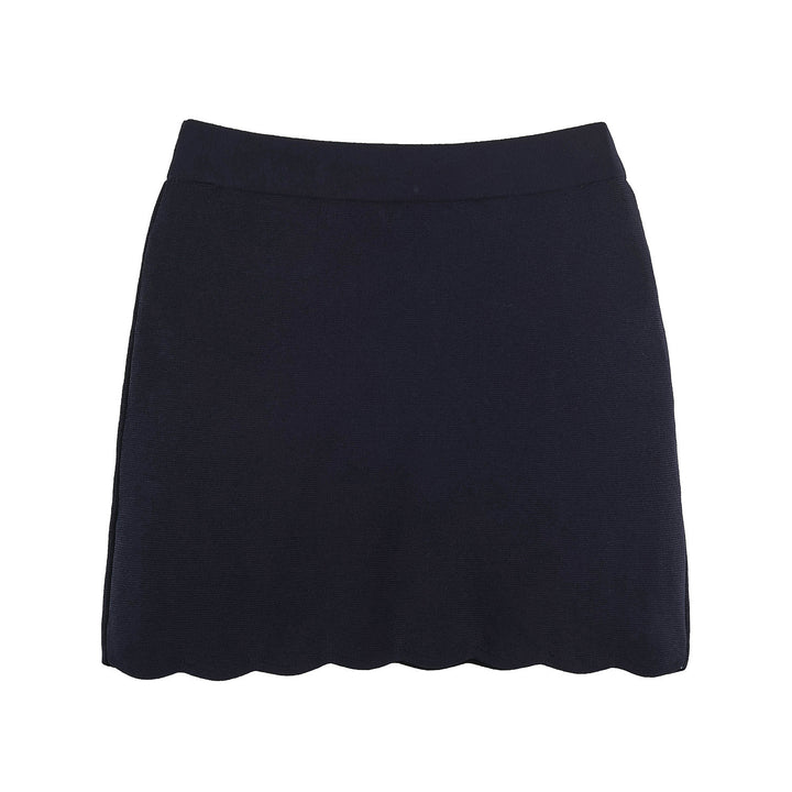 Damen Stretch-Strickrock mit hohem Bund und gewelltem Saum Echoarchiv