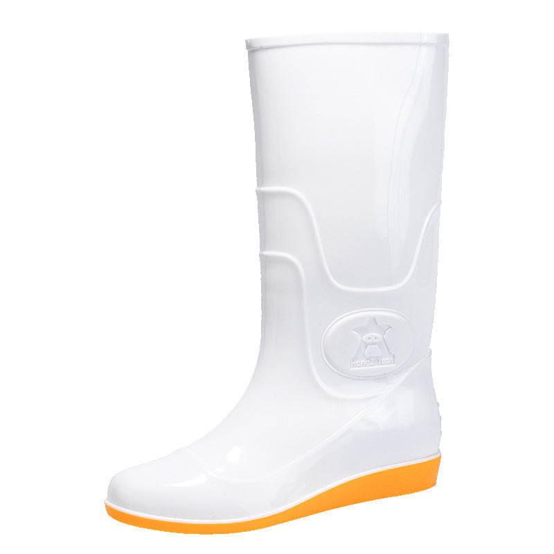 Damen Glänzende mittelhohe Regenstiefel aus PVC mit leichtem Keilabsatz Echoarhiv