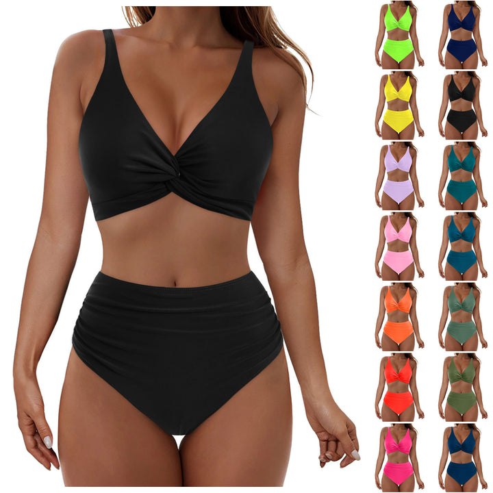 Damen Hochtailliertes Bikini-Set mit elegantem Wickeloberteil Echo Archiv