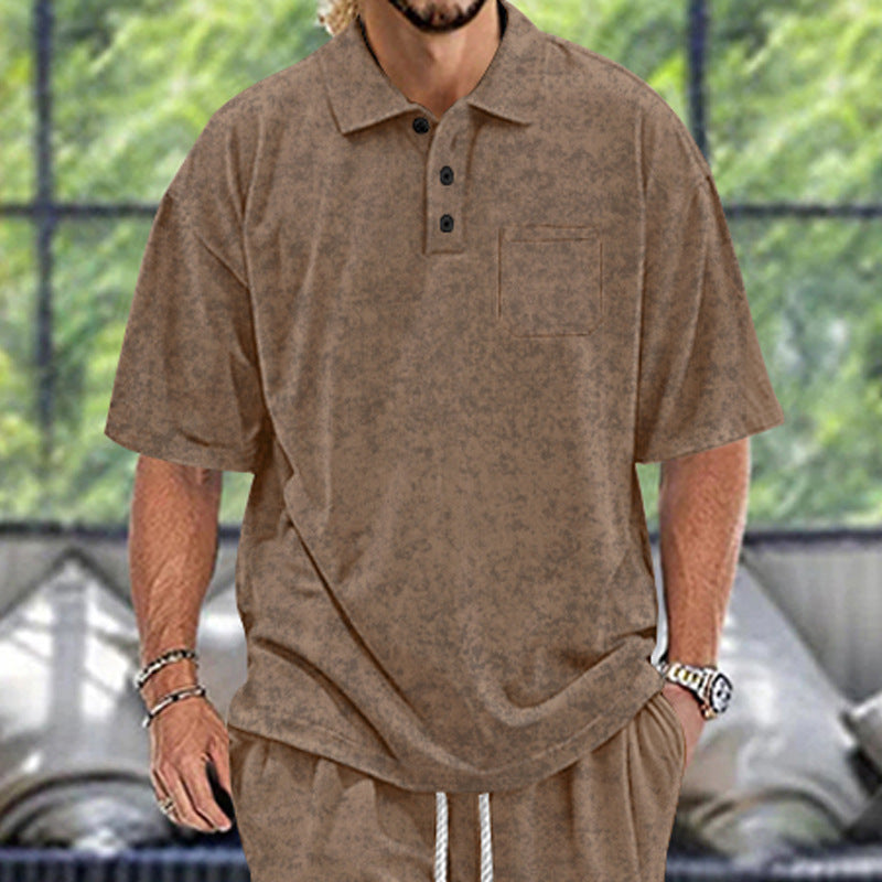 Herren Poloshirt mit strukturiertem Design und praktischen Knöpfen Echoarchiv