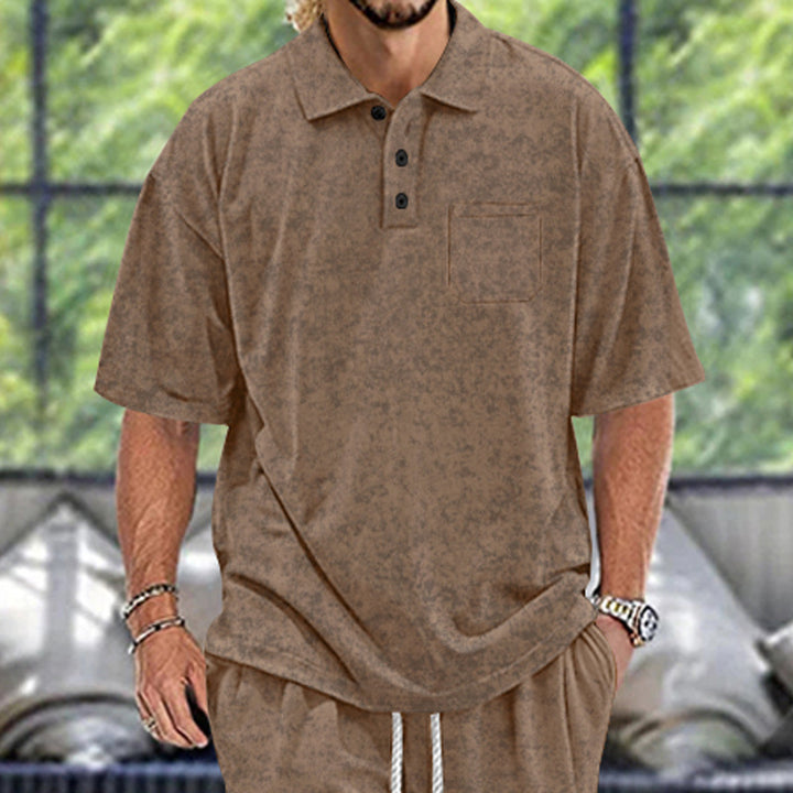 Herren Poloshirt mit strukturiertem Design und praktischen Knöpfen Echoarchiv