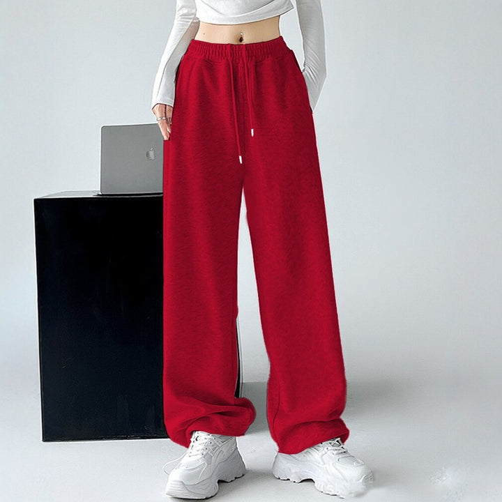 Damen nan extraweite Palazzo-Sweathose mit hohem Komfortbund, seitlichen Eingrifftaschen, Schlitz am Saum und Kordelzug Echo Archiv