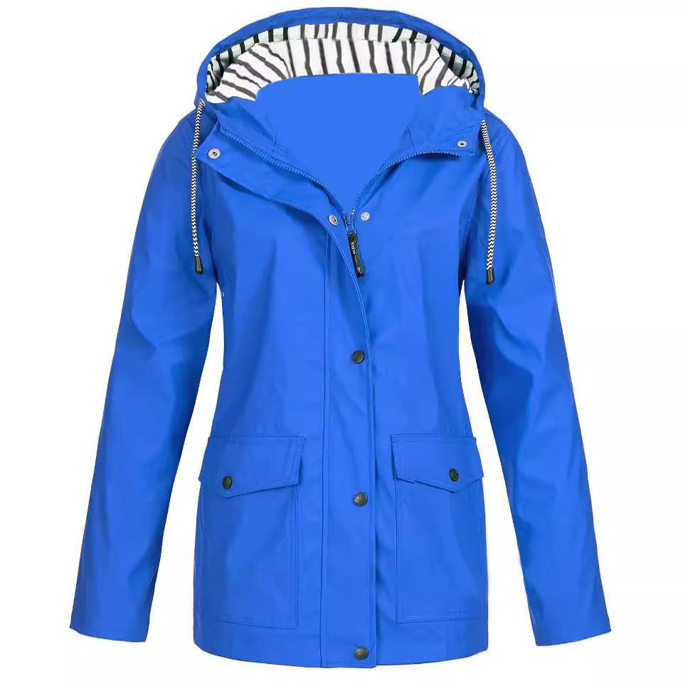 Damen nan wasserdichter Parka mit Kapuze, Kordelzug und aufgesetzten Taschen Echo Archiv