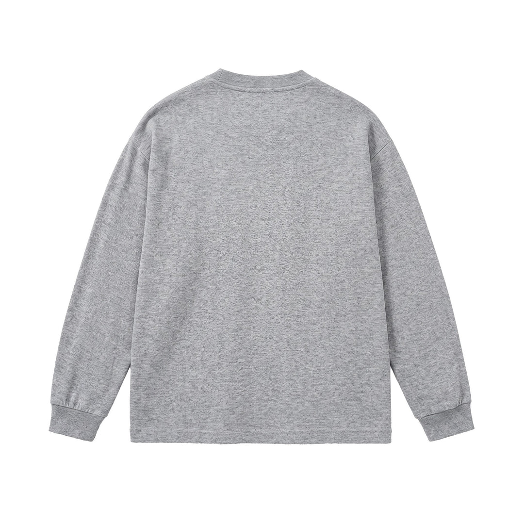 Unisex Gerippter Oversize-Pullover mit Raglanärmeln und Metalllogo Echoarchiv